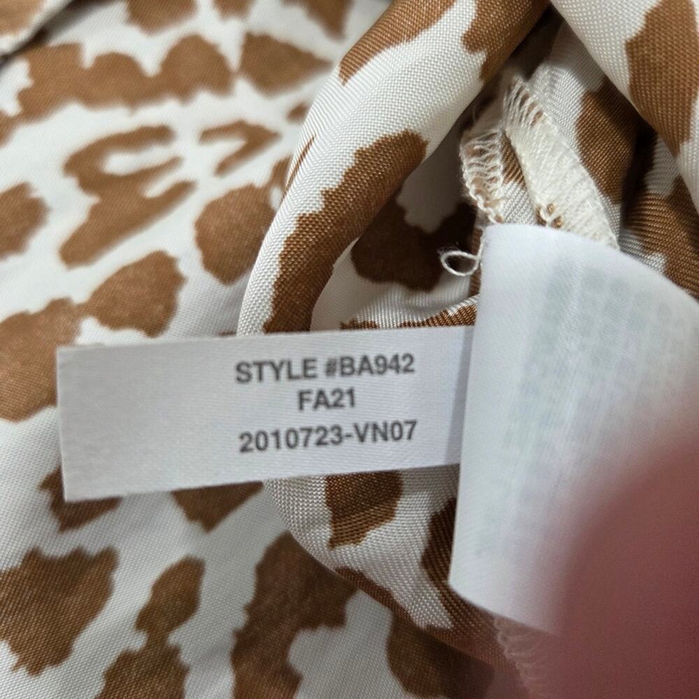 J. Crew Tie Waist Shirt Dress Bold Leopard Print Button-Up Maxi Dress Size 12 - Picture 10 of 12